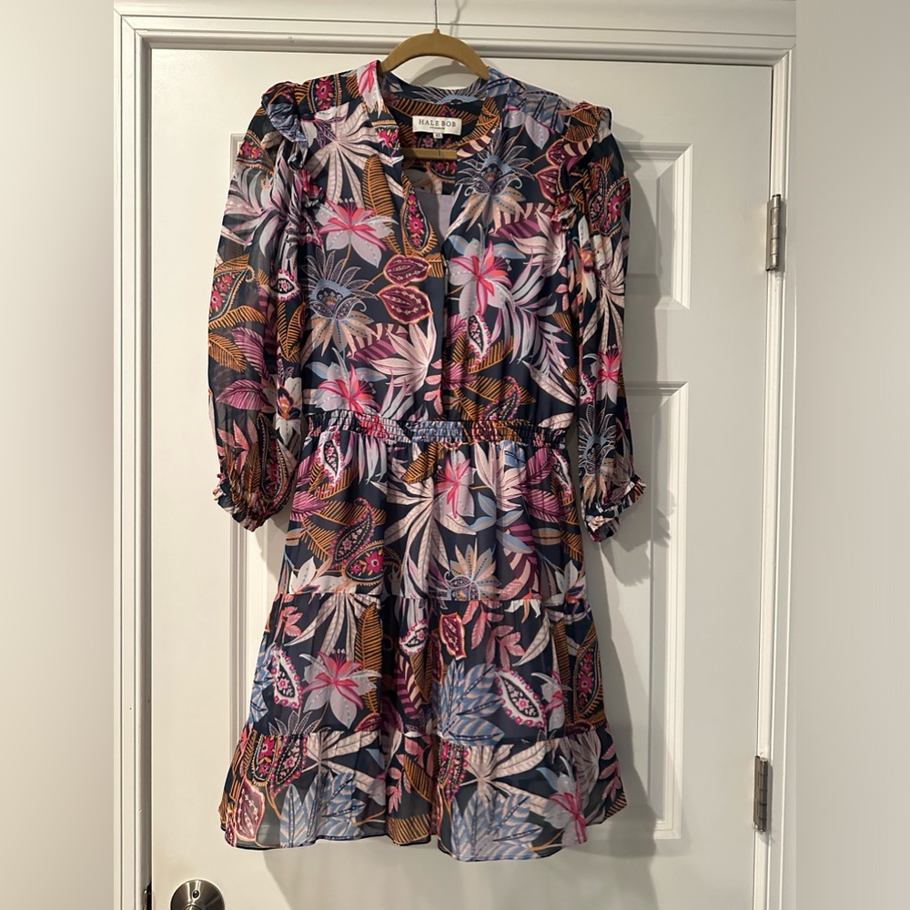 Worn once! HALE BOB floral long sleeve dress. Size XS.